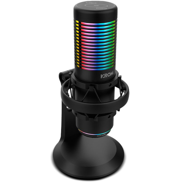 Krom Kaze Micrófono de Condensador Doble con Iluminación RGB y USB Krom Kaze Micrófono de Condensador Doble con Iluminación RGB y USB